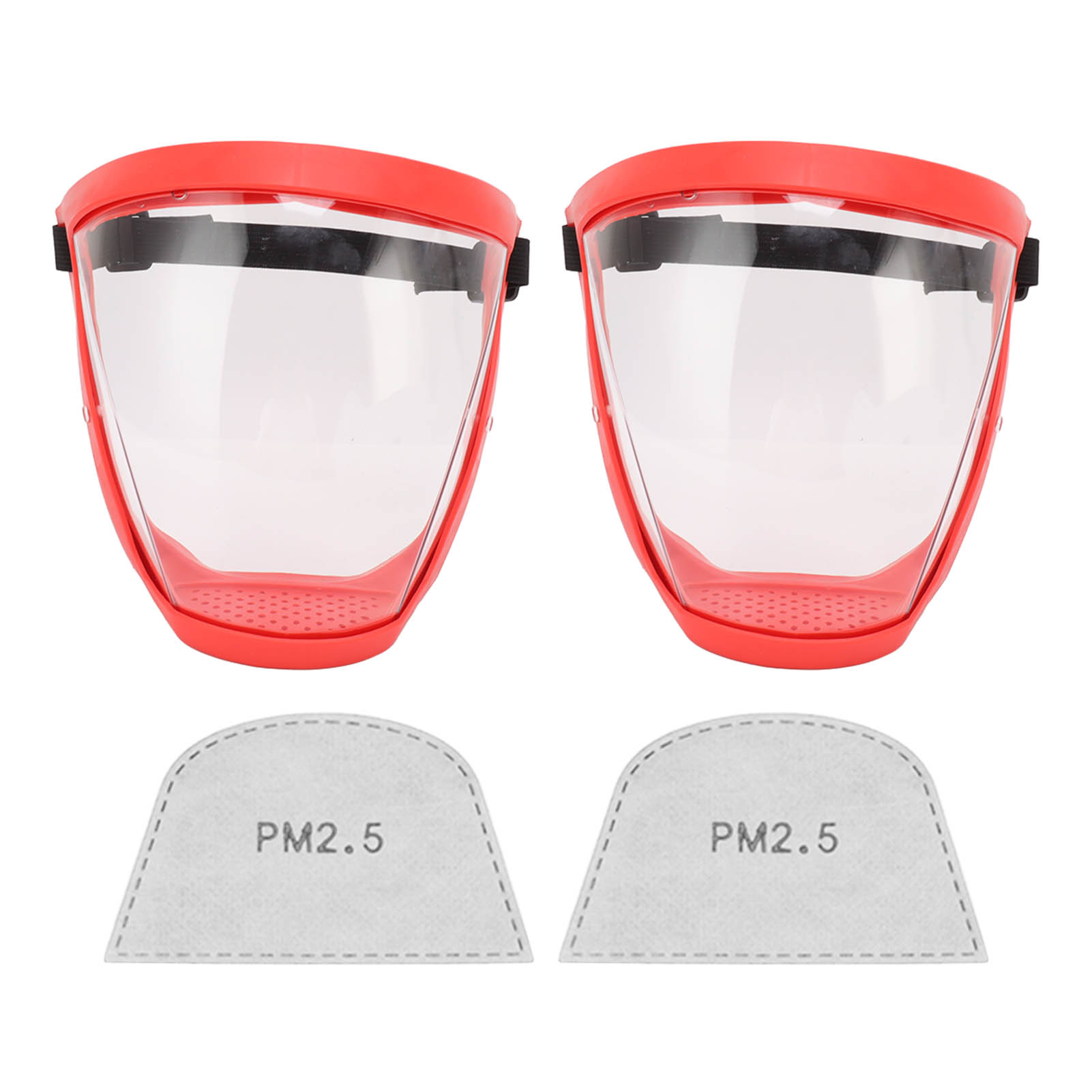 Wiederverwendbare, Transparente Gesichtsmasken Mit Gummizug Und Baumwollfiltern Für Kinder In Rot Und Weiß