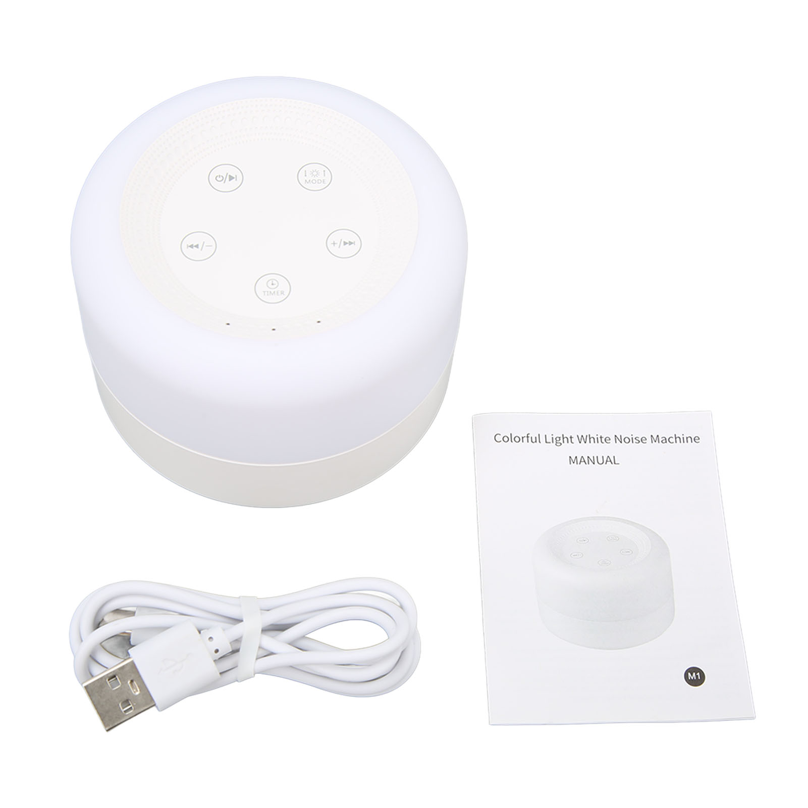 Weißes Rauschen-gerät Mit Nachtlicht, Usb-aufladbar, 10 Naturgeräuschen Und 2 Schlafliedern – Einschlafhilfe Für Zuhause