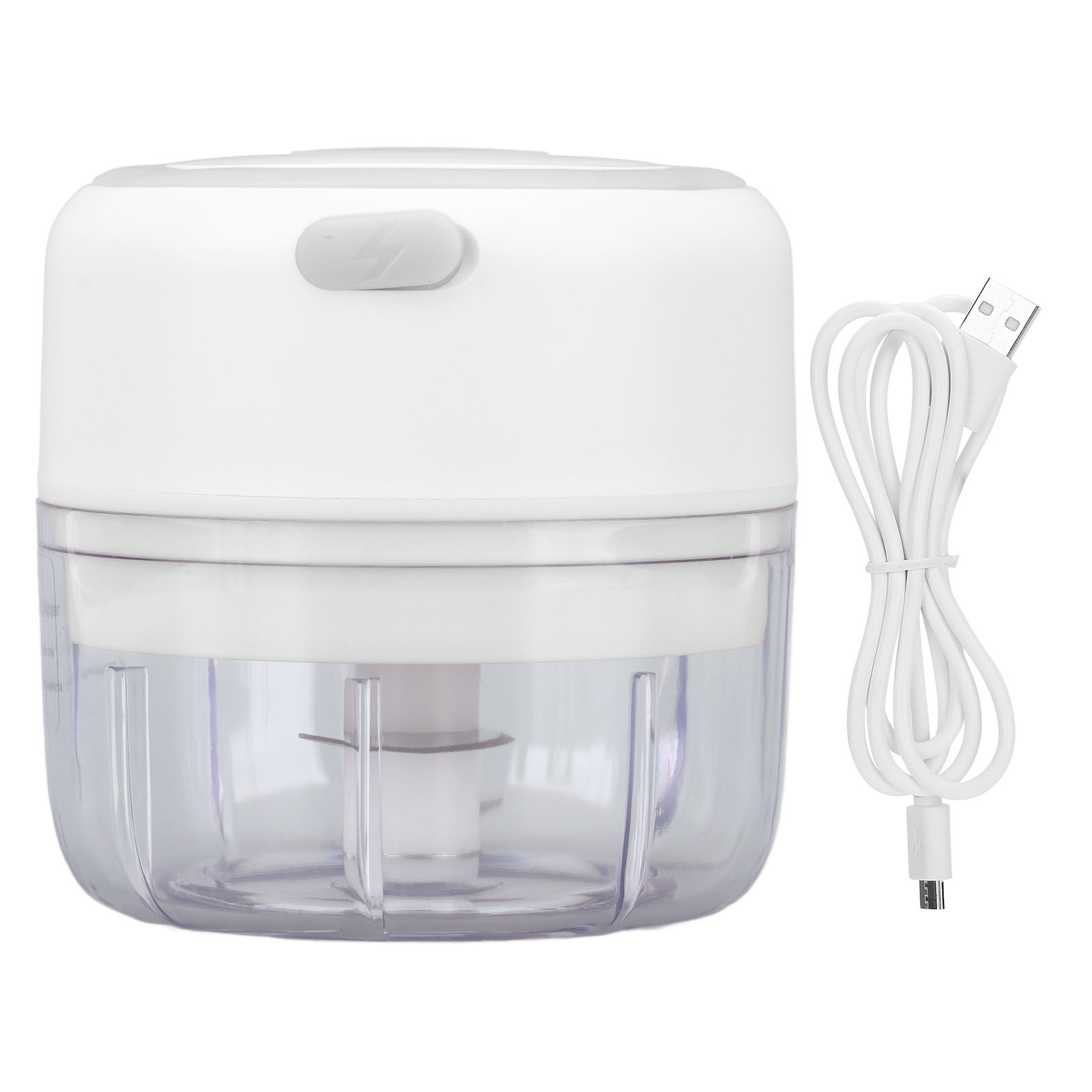 Elektrischer Mini-knoblauchschneider Mit Usb-anschluss, Wiederaufladbar, 100 Ml, Edelstahl, Weiß