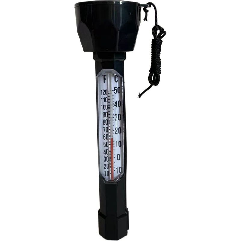 Thermomètre Flottant Pour Piscine – Rond Et Noir À Lecture Facile – Échelle De Température Claire Et Précise – Flotteur Étanche Et Résistant Aux Uv – Idéal Pour Piscine, Spa, Jacuzzi Et Baignade En Ex