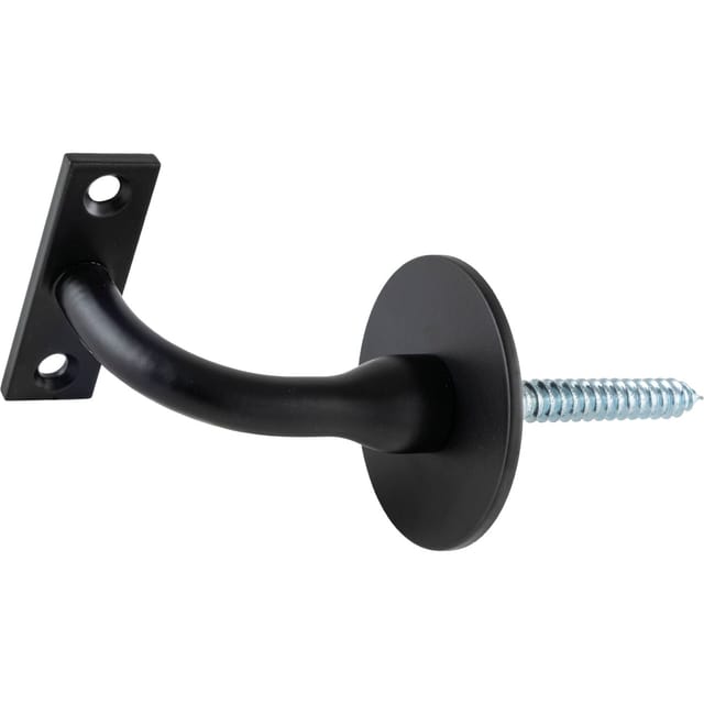 Handlaufträger Rund Mit Stockschraube,wandabstand 78mm, Schwarz Lackiert Ral9005