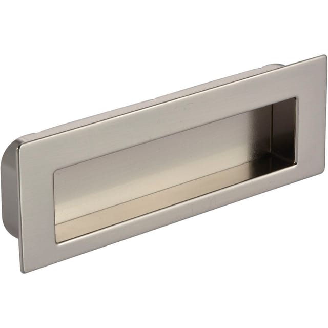 Siro Muschelgriff Nicola B 112 - Zinkdruckguss Vernickelt Feingeschliffen - Einlassmaß 106,5x31mm - Griff Für Möbel Und Schubladen