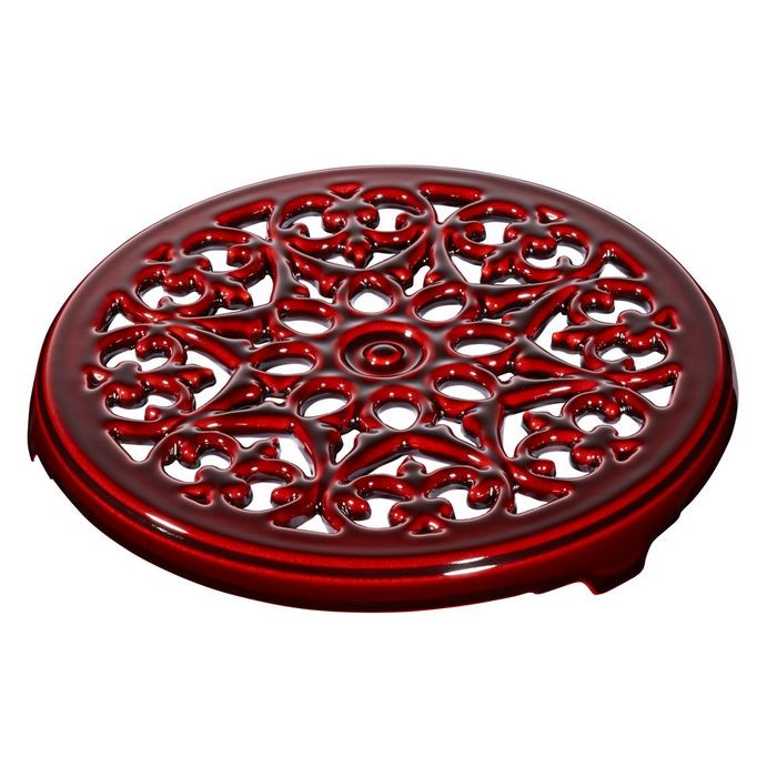 Staub Topfuntersetzer Rund 23 Cm Kirschrot Sonstige Küchenhelfer