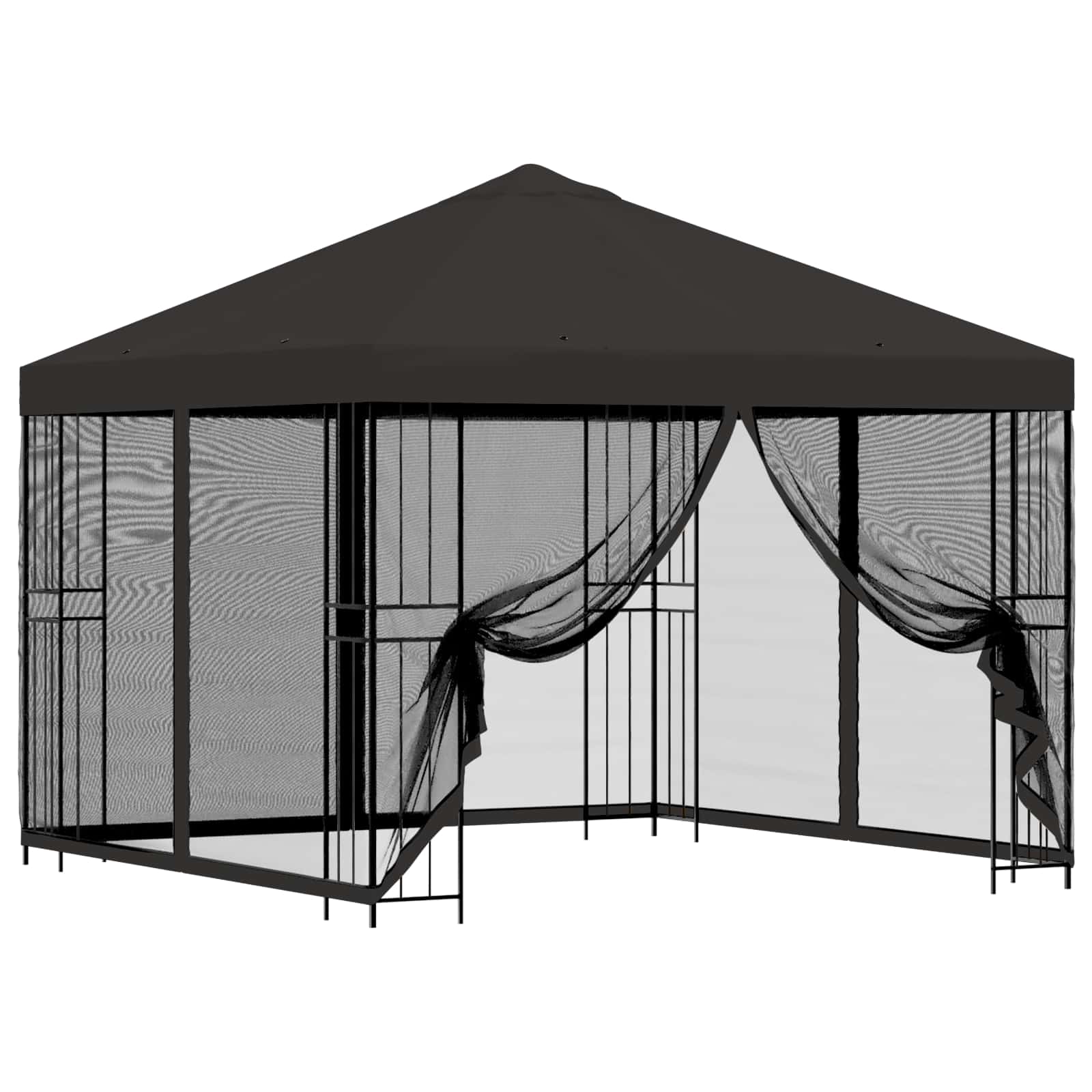 Garten Pavillon Mit Seitenwänden 3 X 3 M Anthrazit Vidaxl