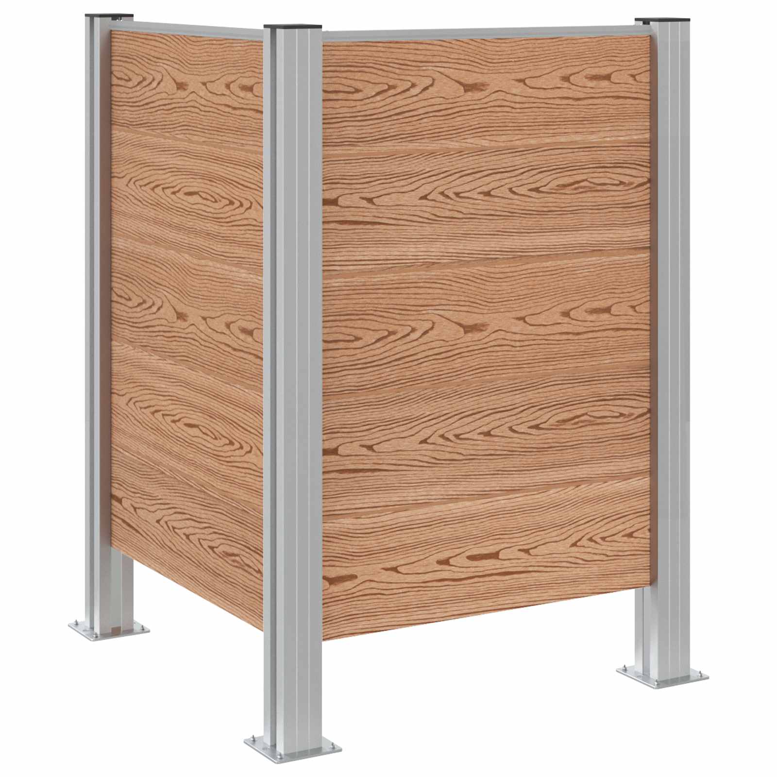 Mülltonnenzaun Braun 85 X 85 X 115 Cm Aluminium Und Wpc Vidaxl