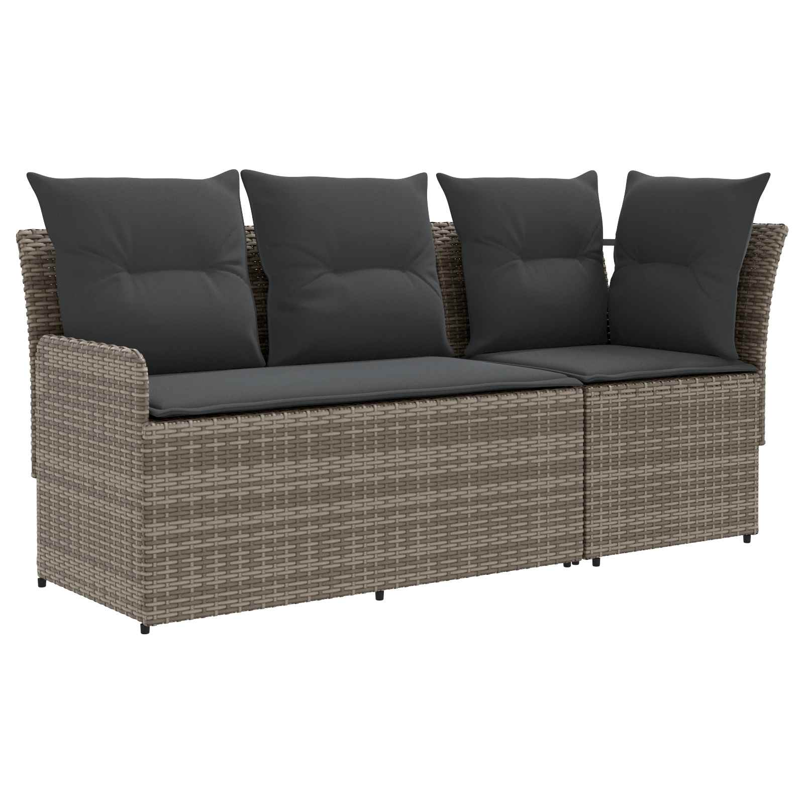 2 Stk. Gartenarmsessel Mit Ecksofa Pe-rattan Vidaxl