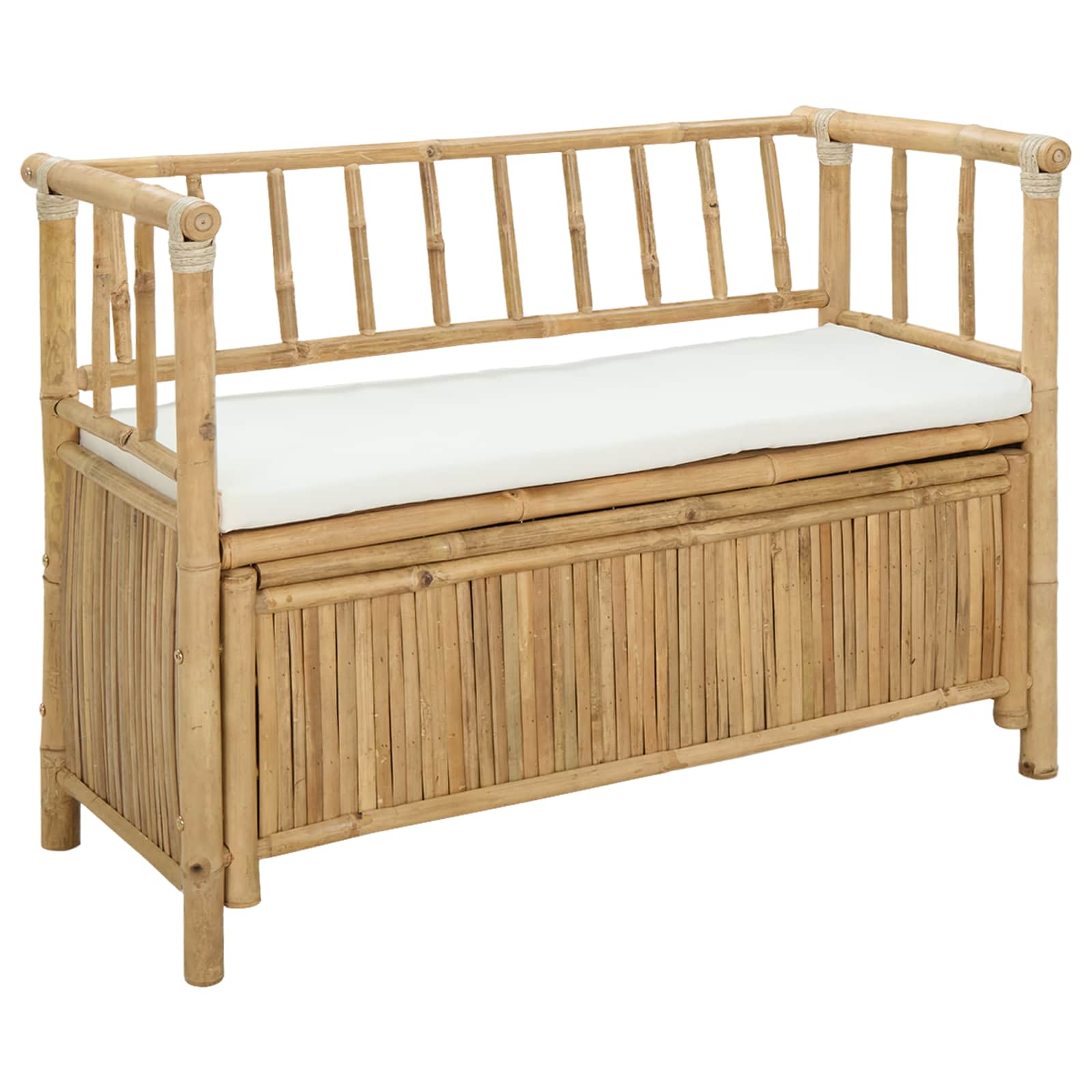 Garten-aufbewahrungsbank 110 X 47 X 80 Cm Bambus Natur Vidaxl