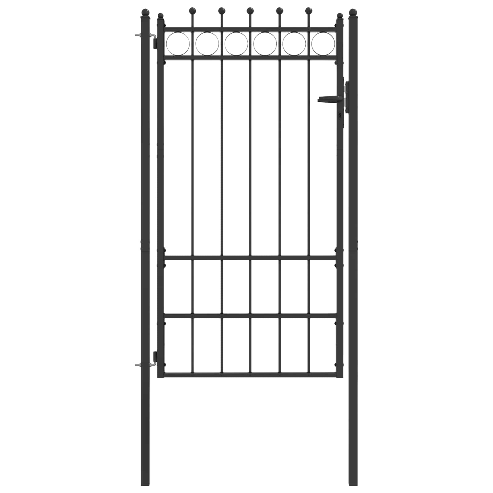Zauntor Horst 100 X 175 Cm Metall Schwarz Abschließbar Vidaxl