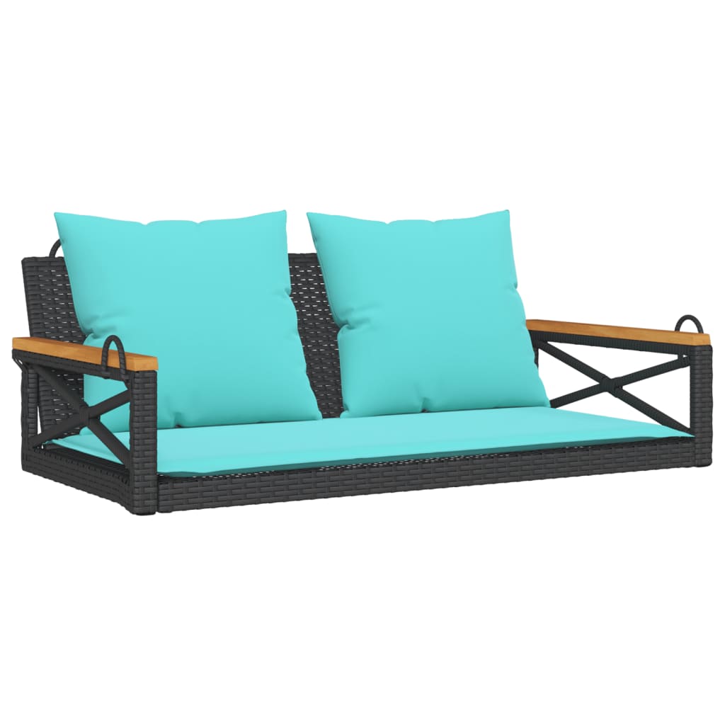 Hängebank Mit Kissen Schwarz 109x62x40 Cm Poly Rattan Vidaxl
