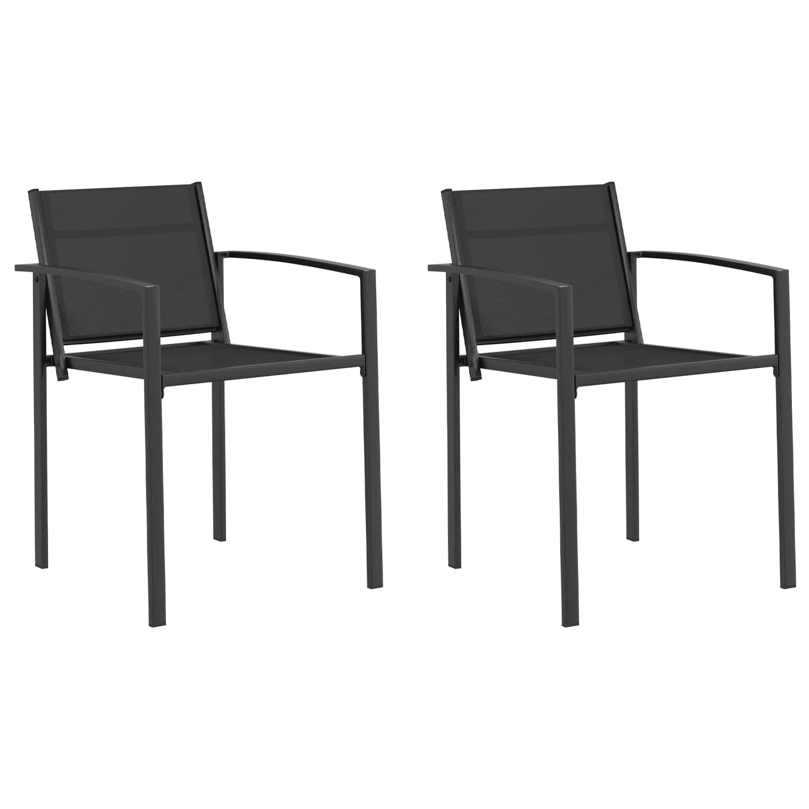 Gartenstühle 2 Stk. Schwarz Und Anthrazit Textilen-stoff Vidaxl