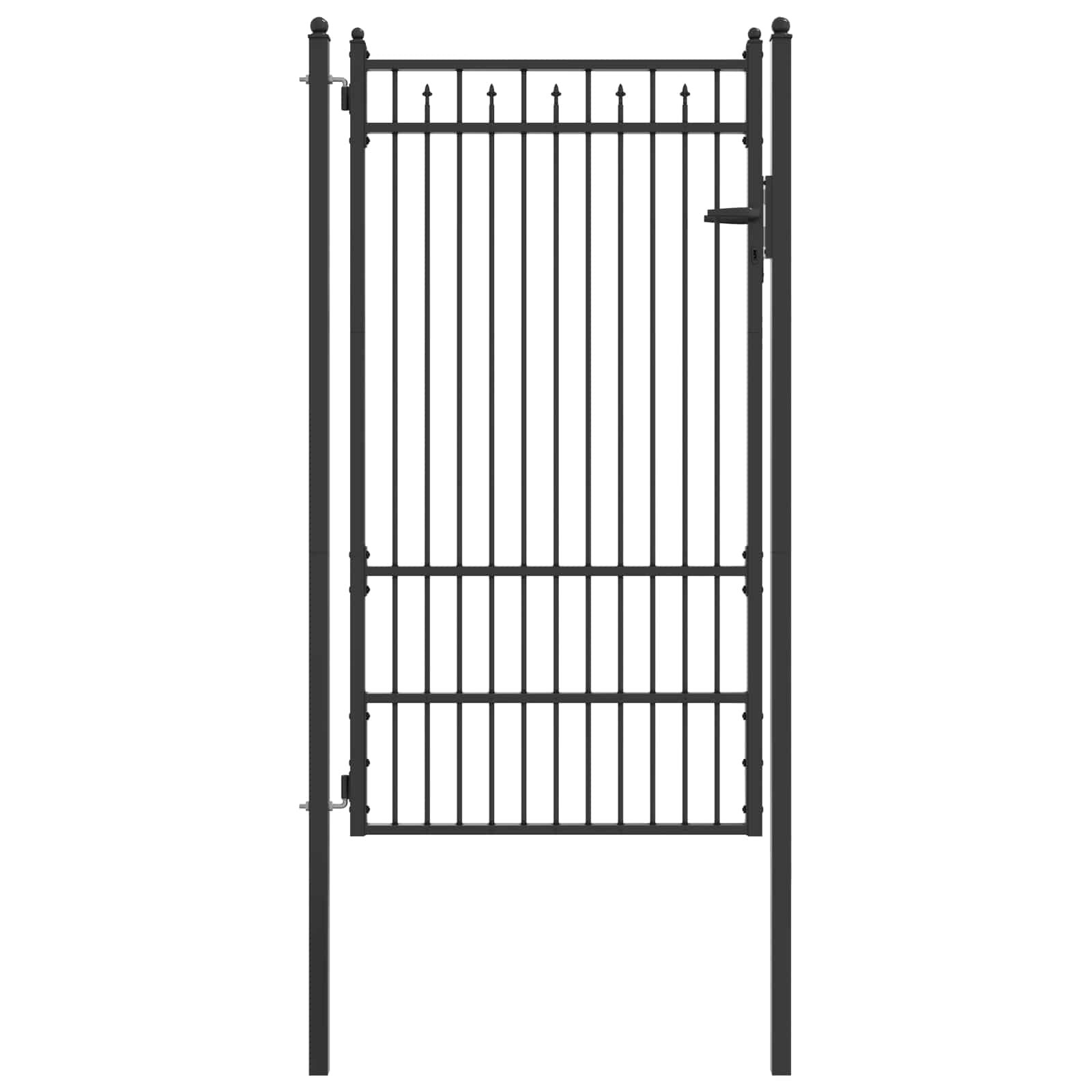 Zauntor Baarlo 100 X 175 Cm Metall Schwarz Abschließbar Vidaxl
