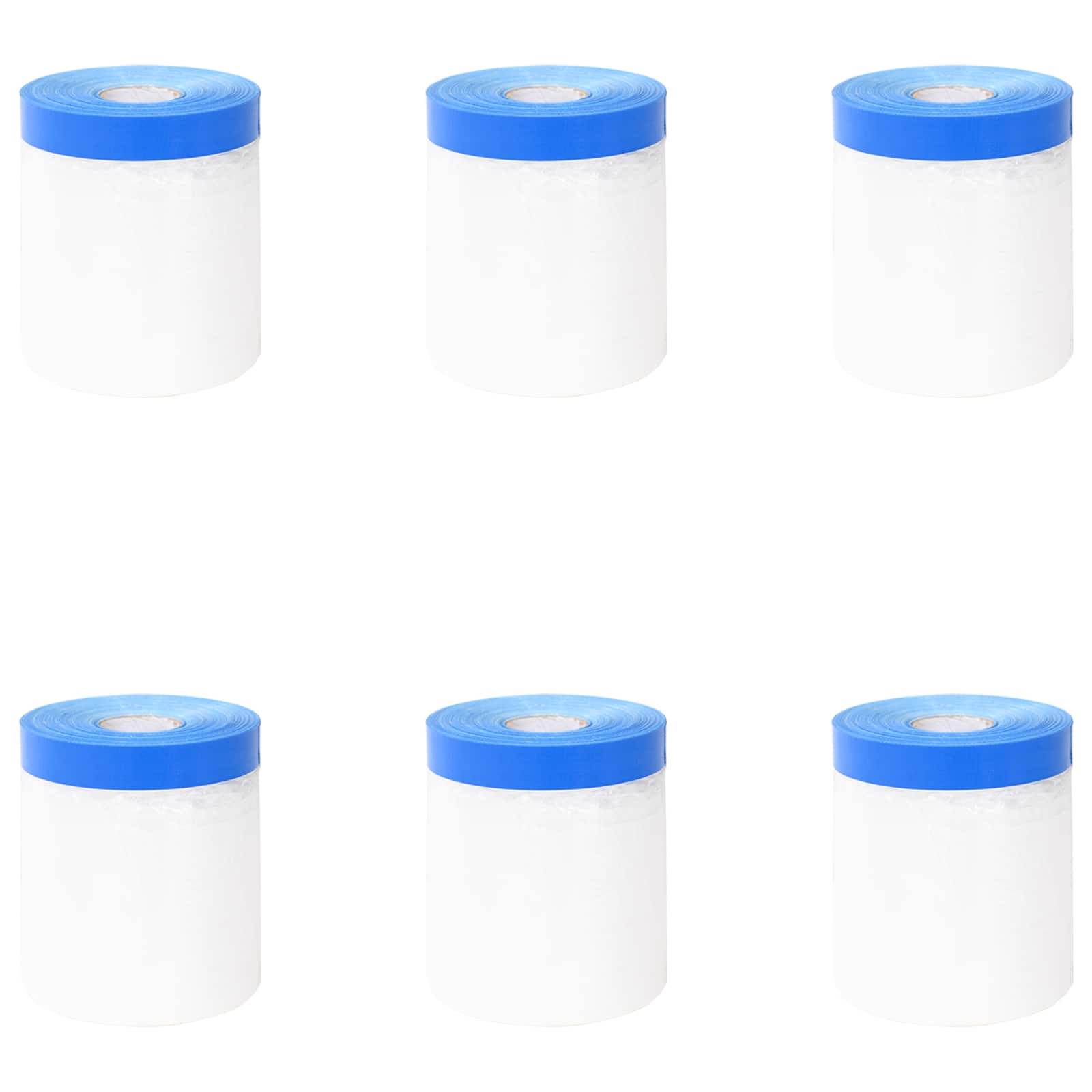 Abdeckfolie Mit Klebeband 6 Stk. Transparent Und Blau Vidaxl