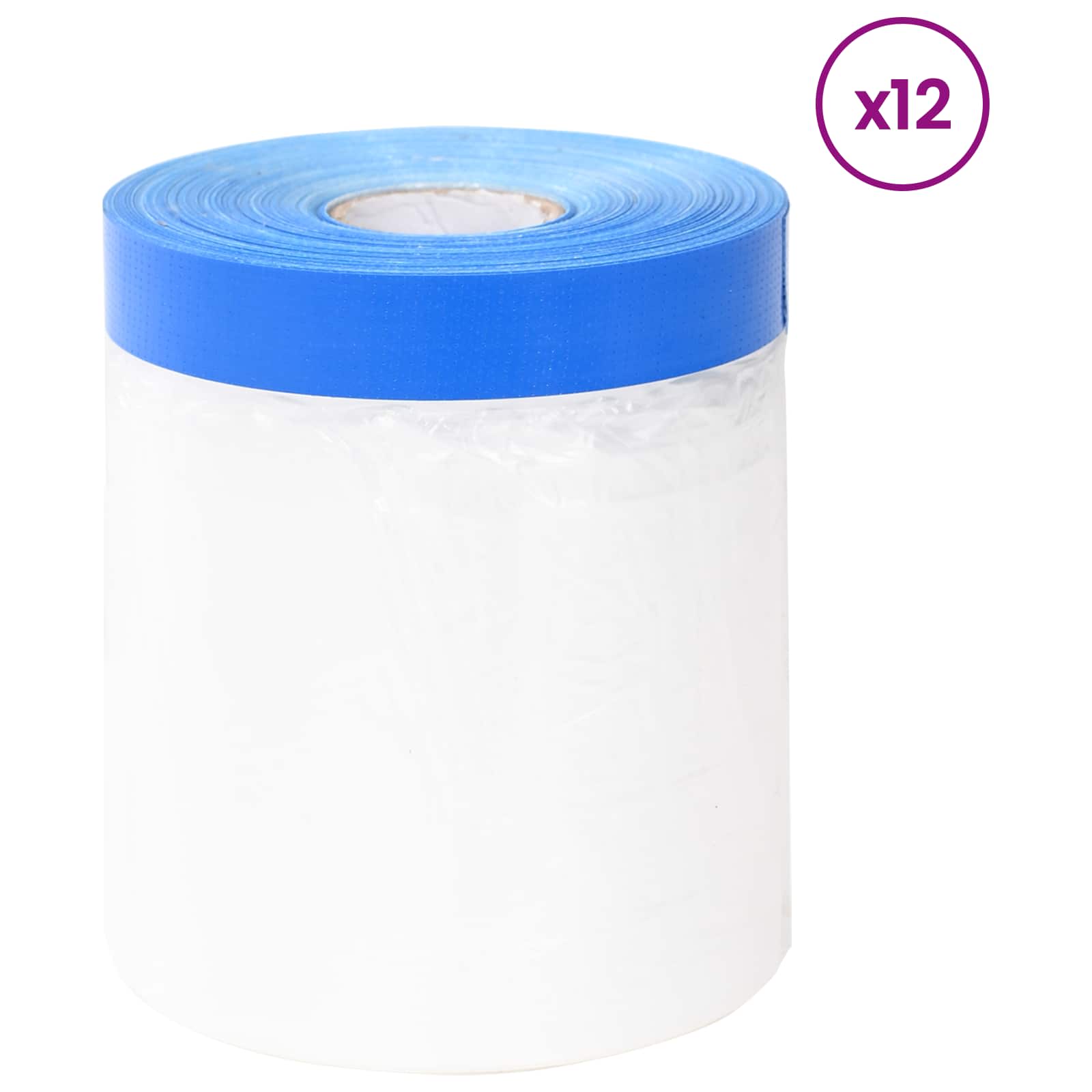 Abdeckfolie Mit Klebeband 12 Stk. Transparent Und Blau Vidaxl