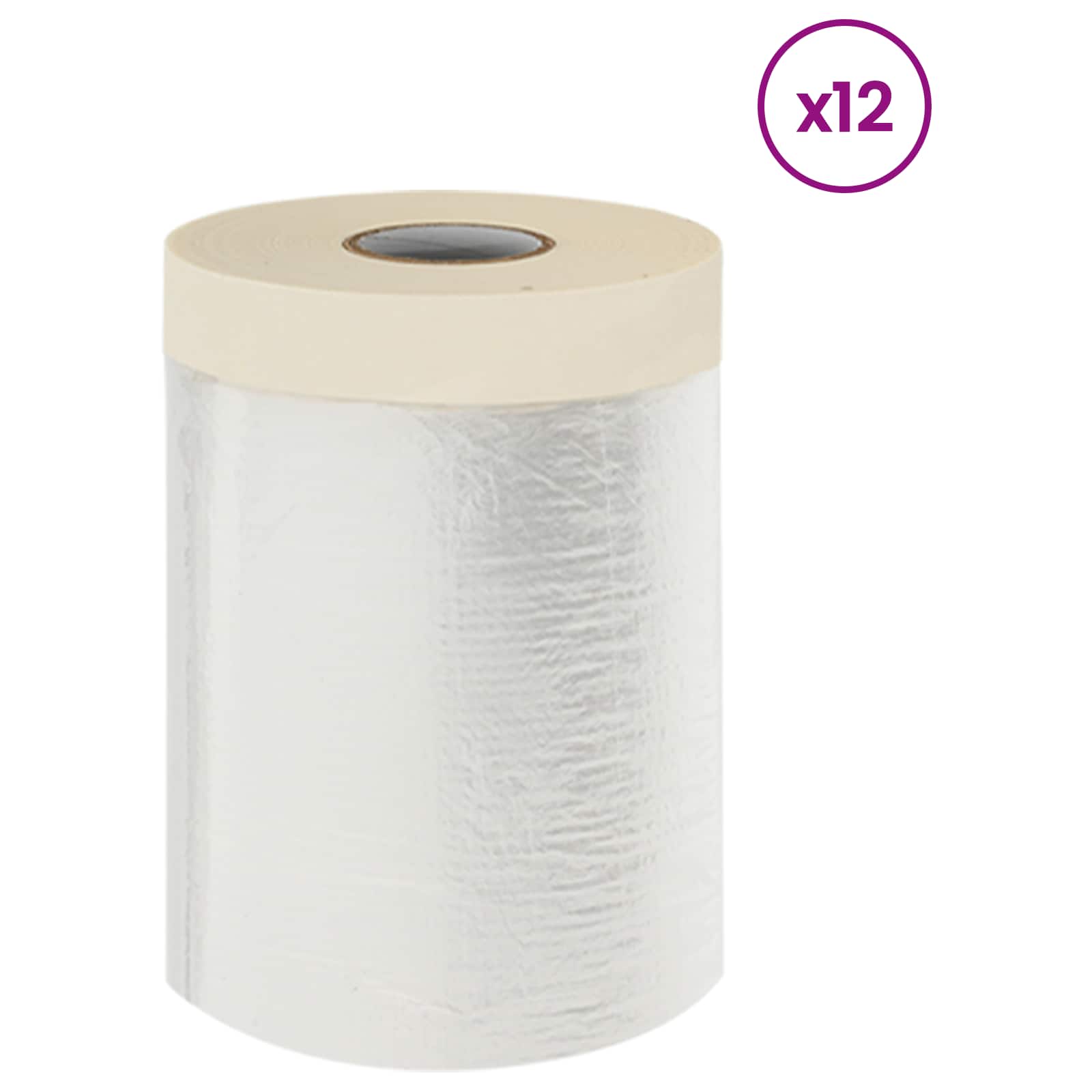 Staubschutzfolie Mit Klebeband 12 Stk. Transparent 55 X 3300 Cm Vidaxl