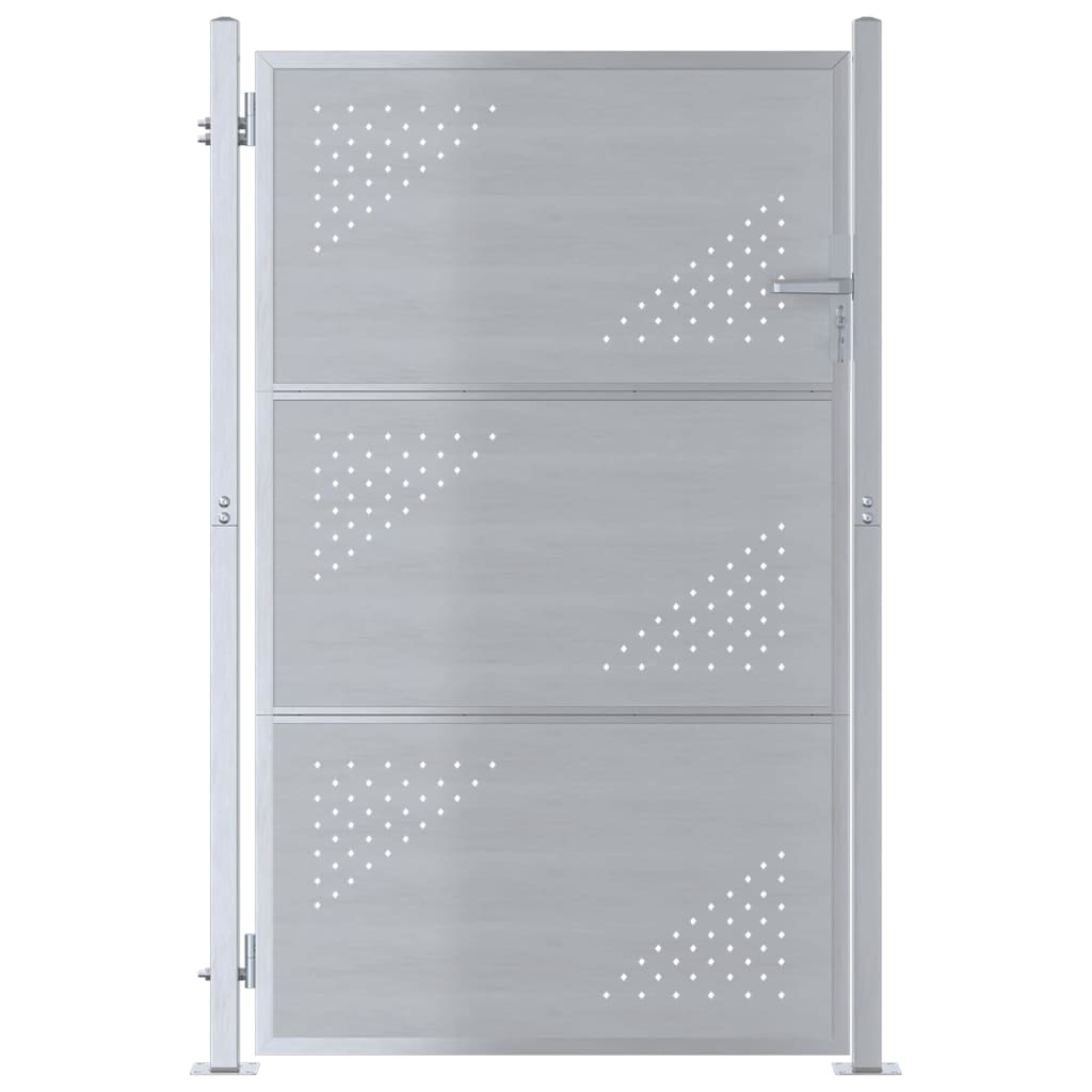 Gartentor 85 X 144 Cm Edelstahl Silber Abschließbar Vidaxl