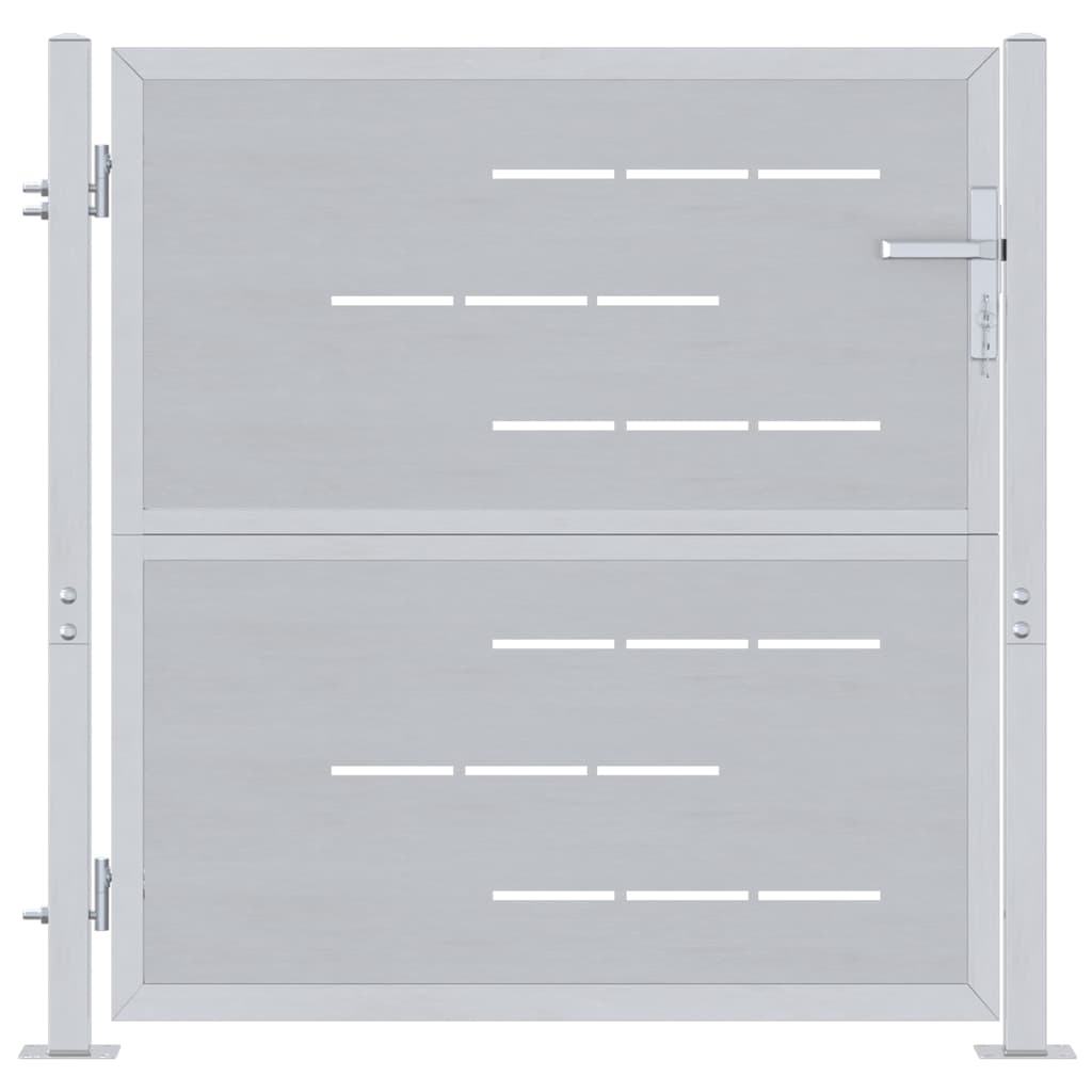 Gartentor Mit Schloss Silber 85 X 97 Cm Edelstahl Vidaxl