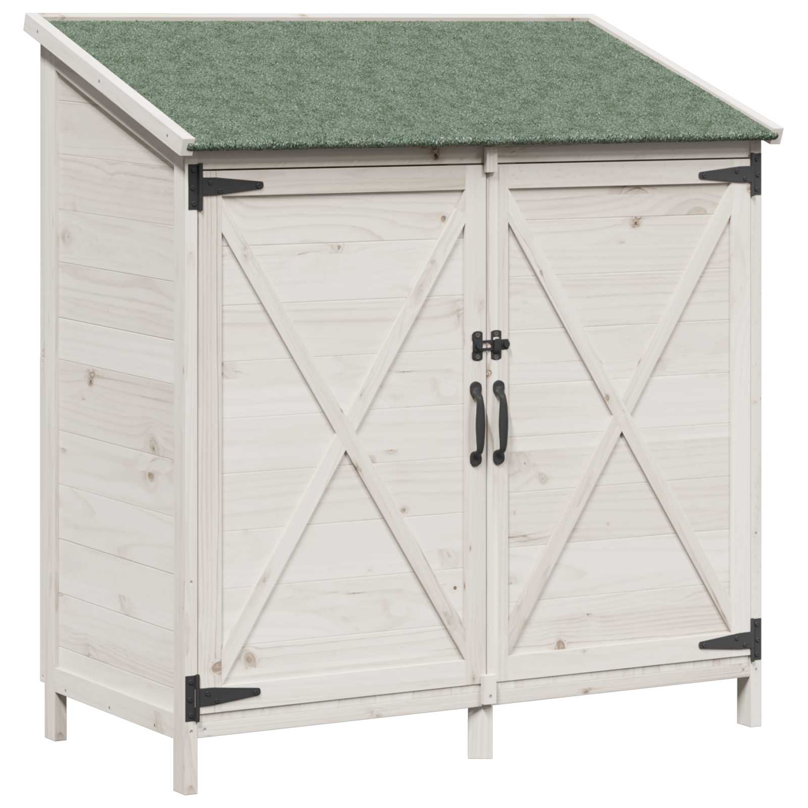 Gartenschuppen Weiß 106 X 56 X 113,5 Cm Massivholz Aus Fichte Vidaxl