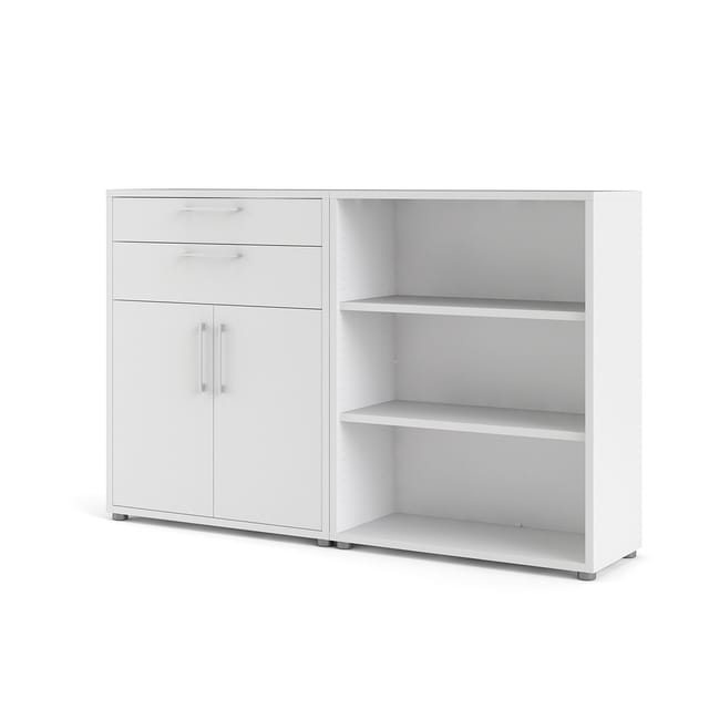 Ebuy24 - Prisme Büroregal 2 Schubladen, 2 Türen Und 2 Ablagen Weiss