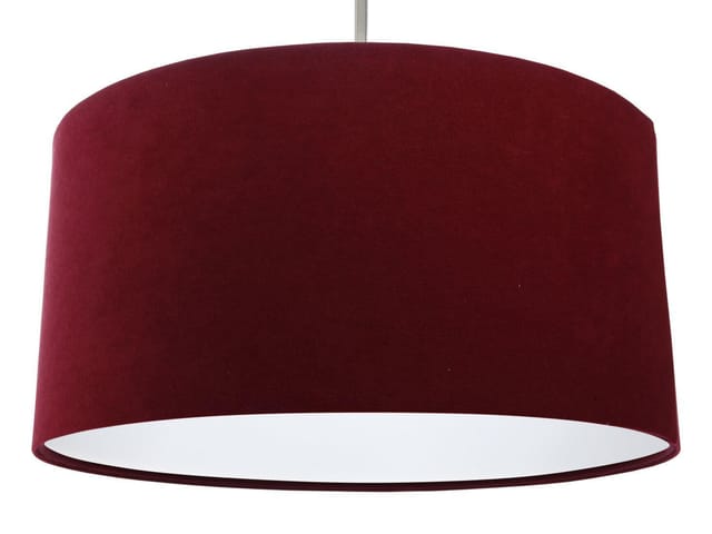Pendelleuchte Rot Stoff Velours Optik Rund 40 Cm Wohnzimmer Schlafzimmer