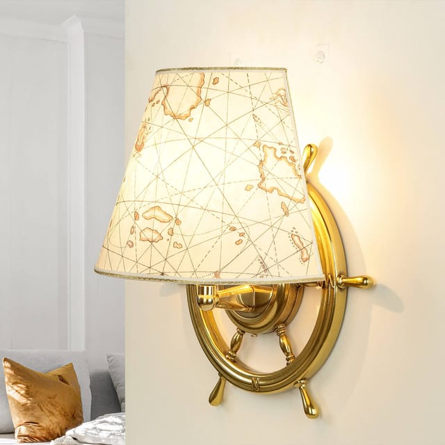 Licht-erlebnisse - Wandlampe Messing Massiv Maritim Dekorativ