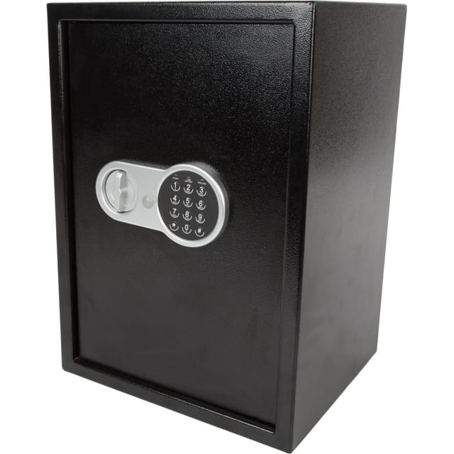 Elektronischer Safe Aktentresor Schwarz Mit Zahlencode, 2 Fächer, 35x31x50cm