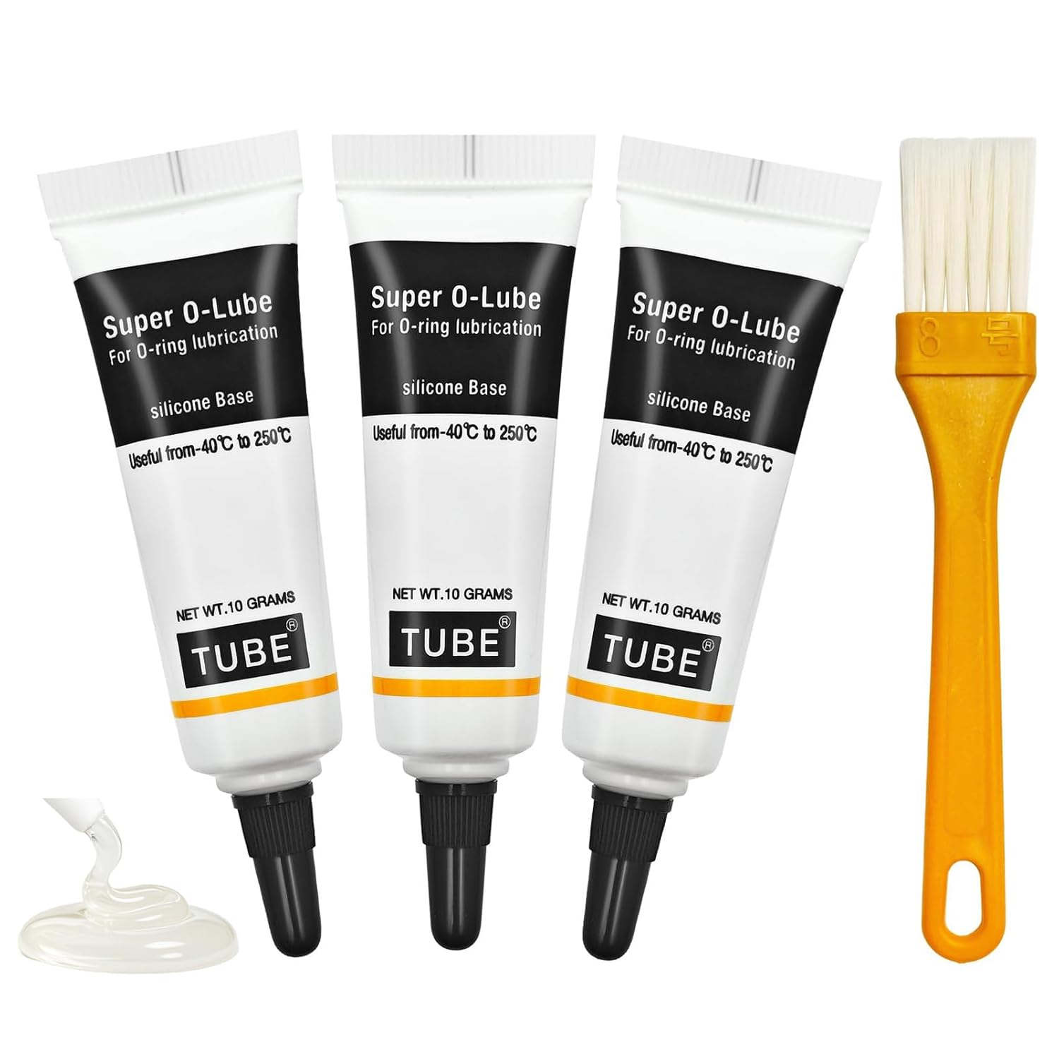 3-teiliges Silikonfett-set + 1 Pinsel, Lebensmittelechtes Fett Für Kaffeemaschinen, Wasserdicht Und Hochstabil, Für O-ringe, Sanitärinstallationen Und Maschinen