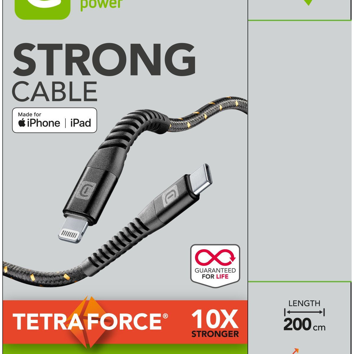 Cellularline Tetra Force 2m Usb-c Auf Lightning Kabel