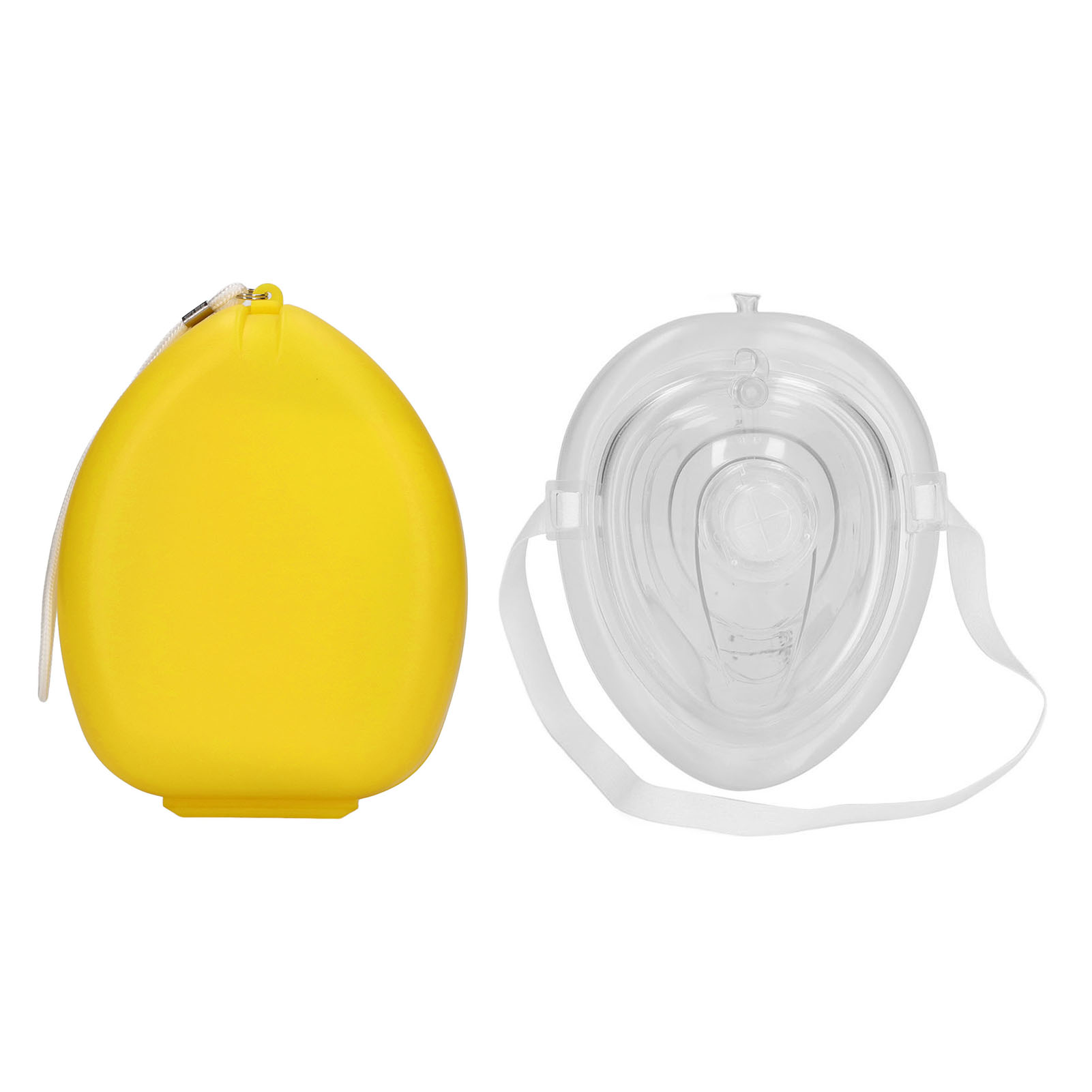 Wiederverwendbare, Weiche Silikon-cpr-maske, Notfall-gesichtsbedeckung Für Die Wiederbelebung, Gelb