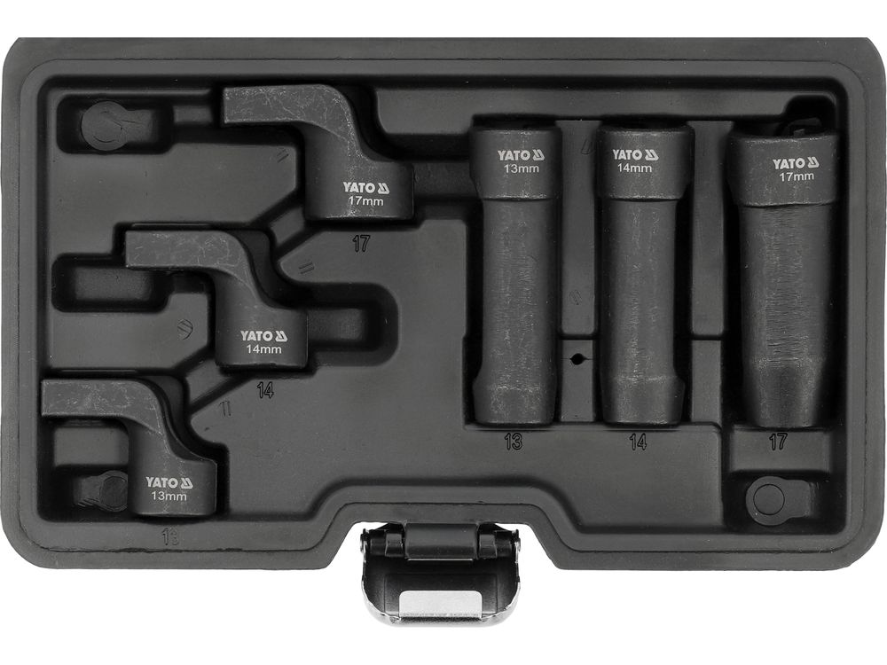 Egt-sensor Stecknuss-set 6-tlg. 3/8 Zoll – Steckschlüssel Für Abgastemperatursensoren – Crv Stahl – Offene Spezialnüsse Kurz & Lang – 13/14/17 Mm – Werkzeug Für Kfz & Nutzfahrzeuge