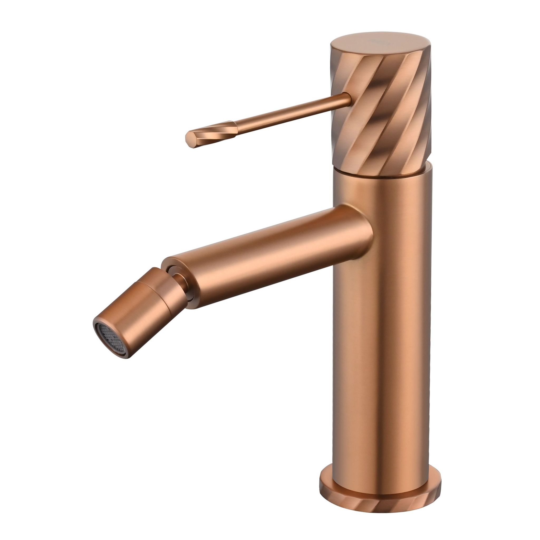 Imex Grifo Monomando Para Bide En Latón Y Zamak Con Acabado Pvd Oro Rosa Cepillado Modelo Imex-bdb063-2orc
