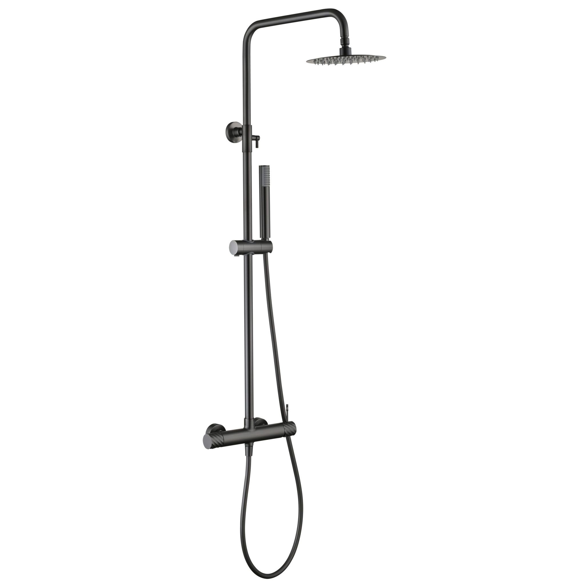 Imex Set De Ducha Monomando Bless Negro Canna Fucile En Latón-zamak Con Acabado Pvd Imex-bdb063-bgm
