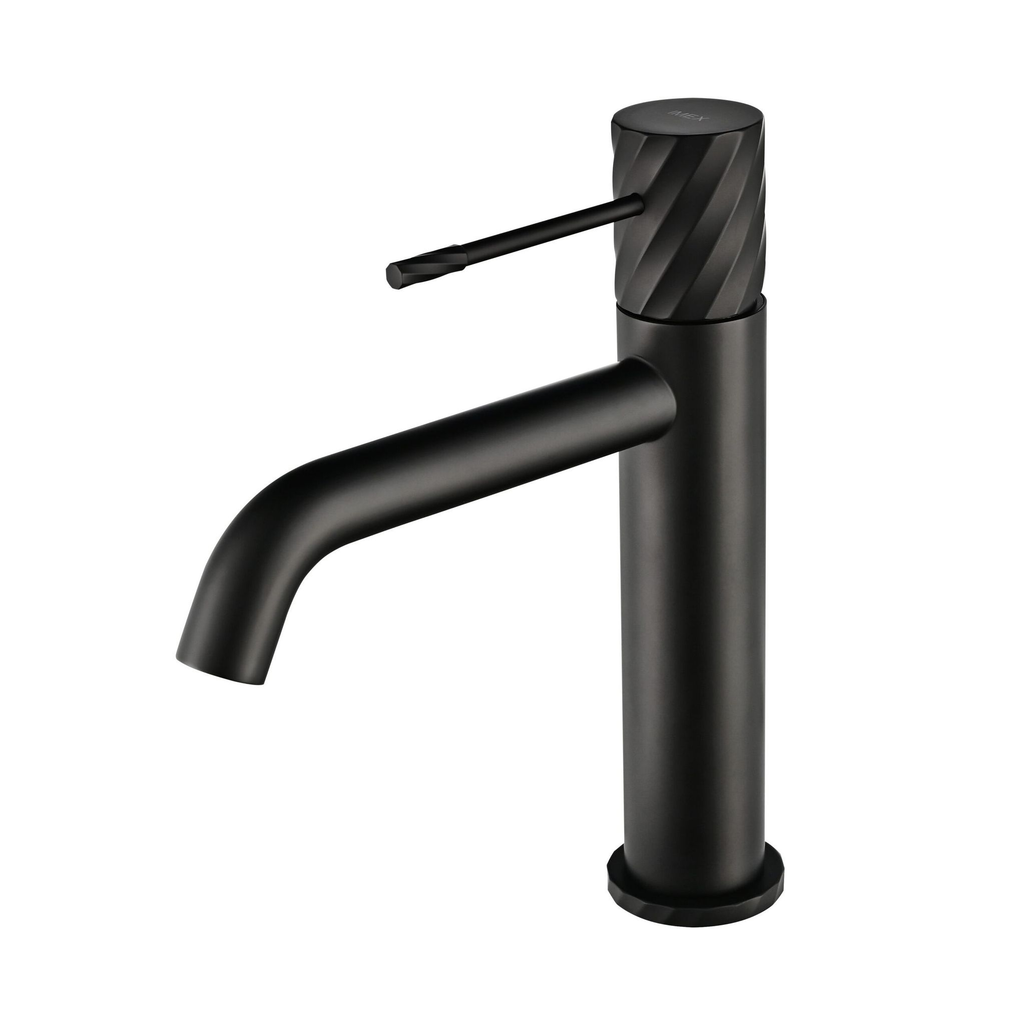 Imex Grifo Monomando Para Lavabo Cromo Negro Mate De Metal Modelo Imex-bdb063-1ng