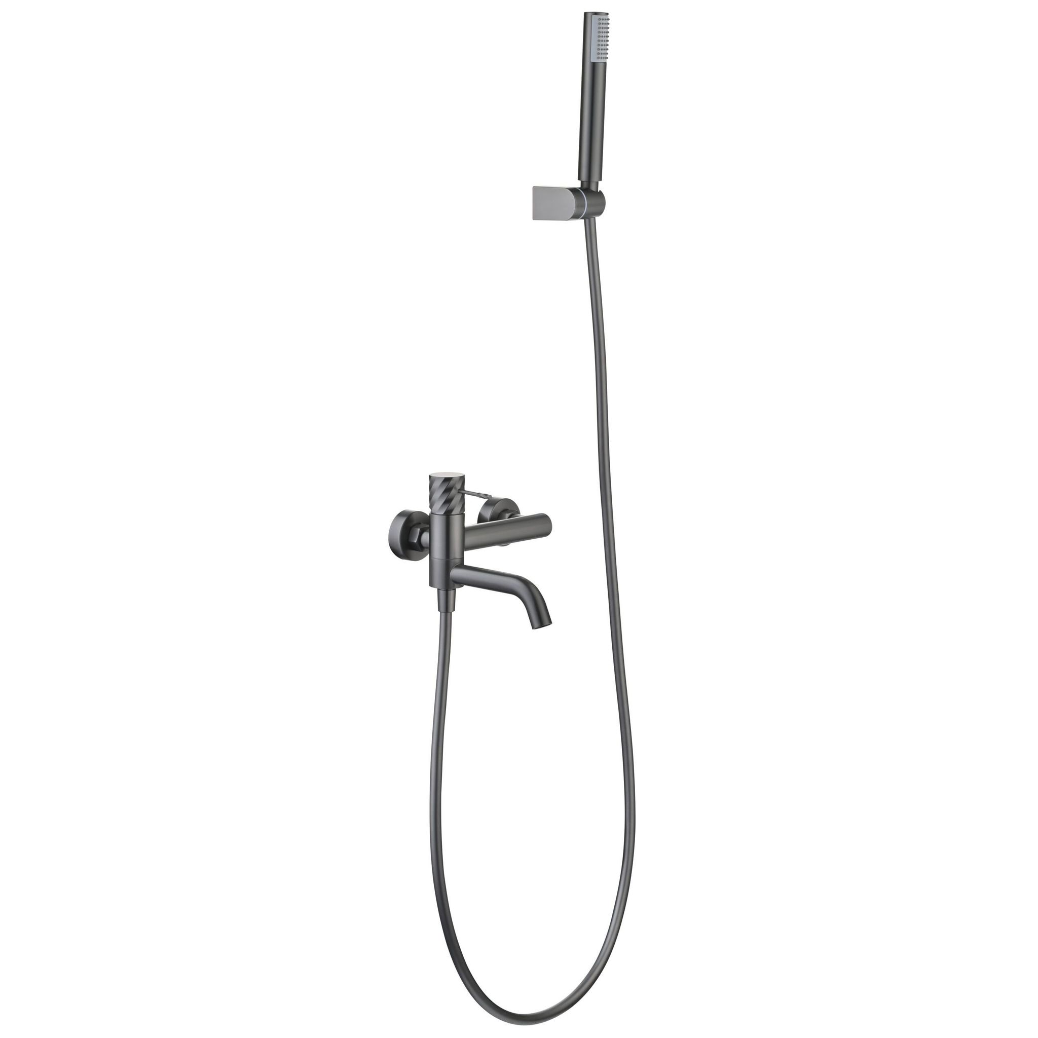 Imex Kit Banera-ducha Monomando Bless Negro Cana De Fusil Latón Y Zamak Con Acabado Pvd Imex-bdb063-4bgm