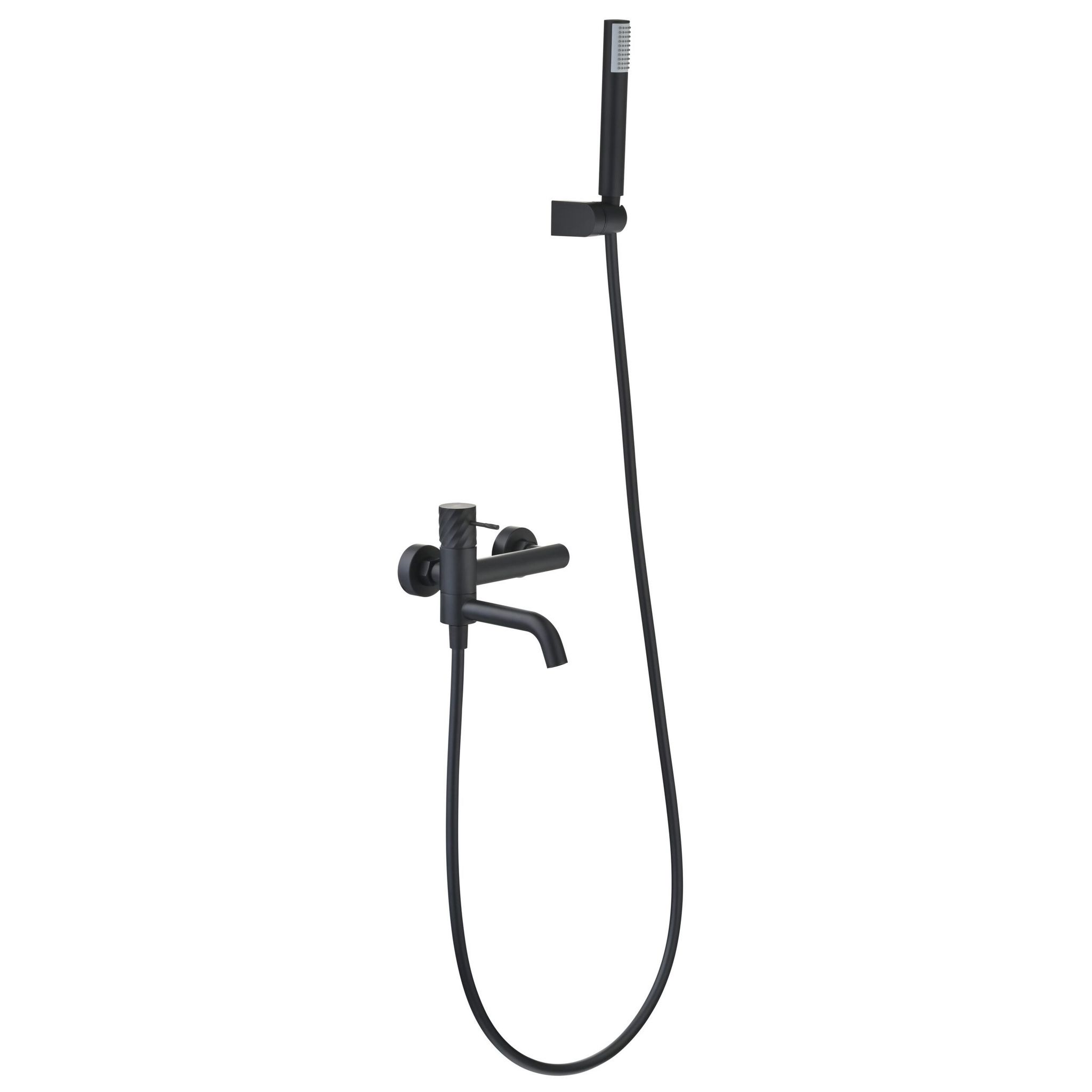 Imex Kit Bano-ducha Monomando Bless Cromo Metal Negro Opaco Bdb063-4ng