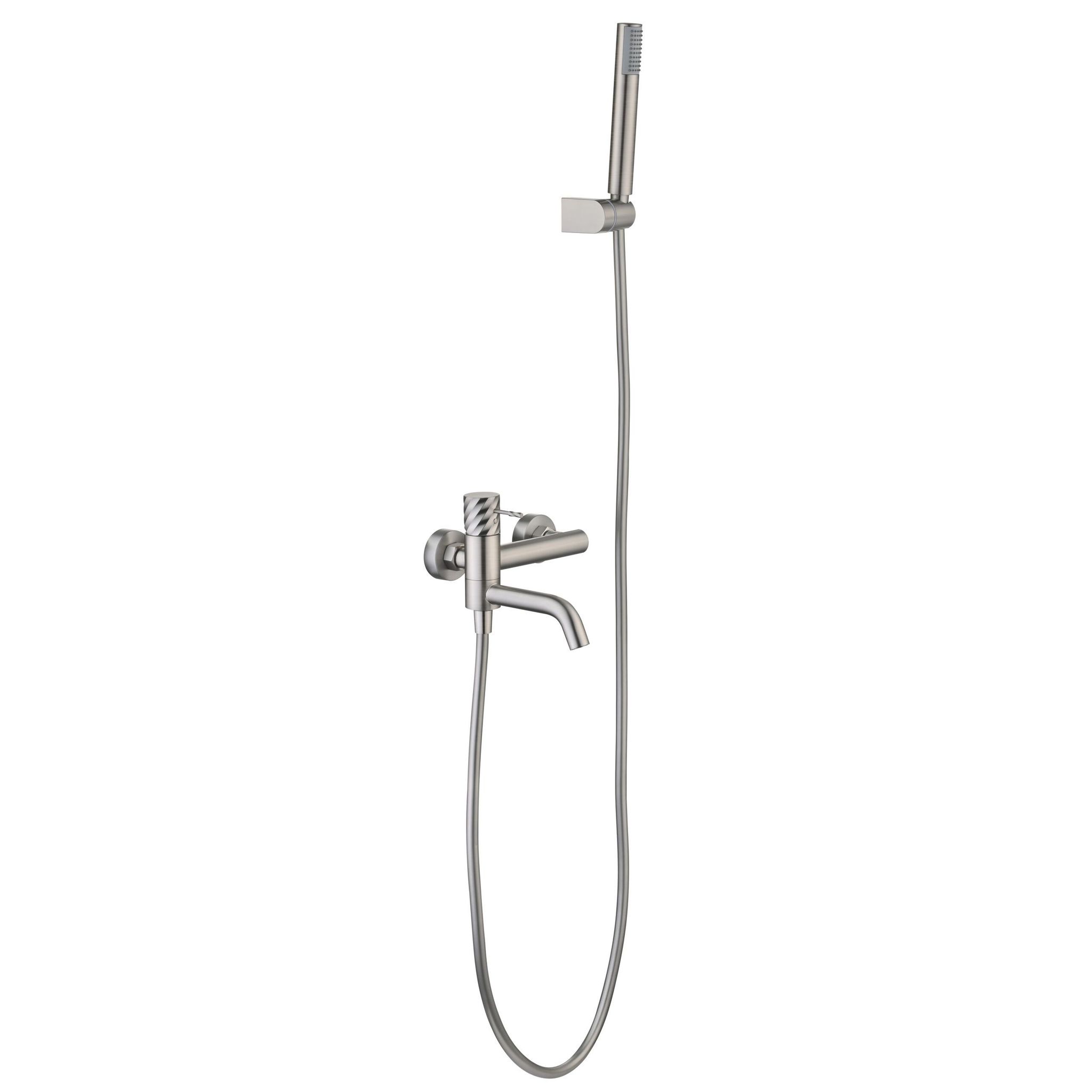 Imex Kit Banera-ducha Monomando De Níquel Cepillado Imex-bdb063-4nq
