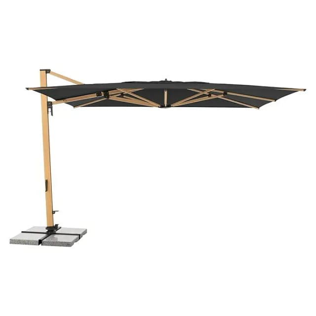 Doppler Sonnenschirm / Ampelschirm "alu Wood Xl Ultra Pendelschirm 400 X 300", 400 X 300 Cm, Anthrazit, Bezug Polyestergewebe, Gestell Aus Stahl, 65,9 Kg