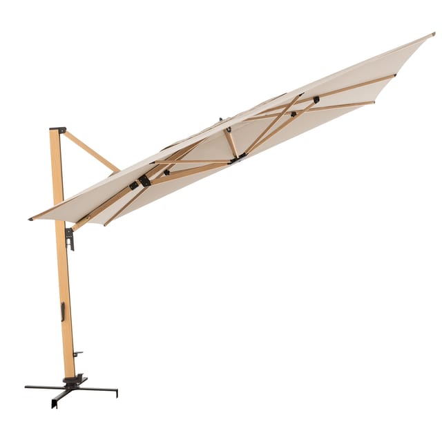 Doppler Sonnenschirm / Ampelschirm "alu Wood Xl Ultra Pendelschirm 400 X 300", 400 X 300 Cm, Natur, Bezug Polyestergewebe, Gestell Aus Stahl, 65,9 Kg