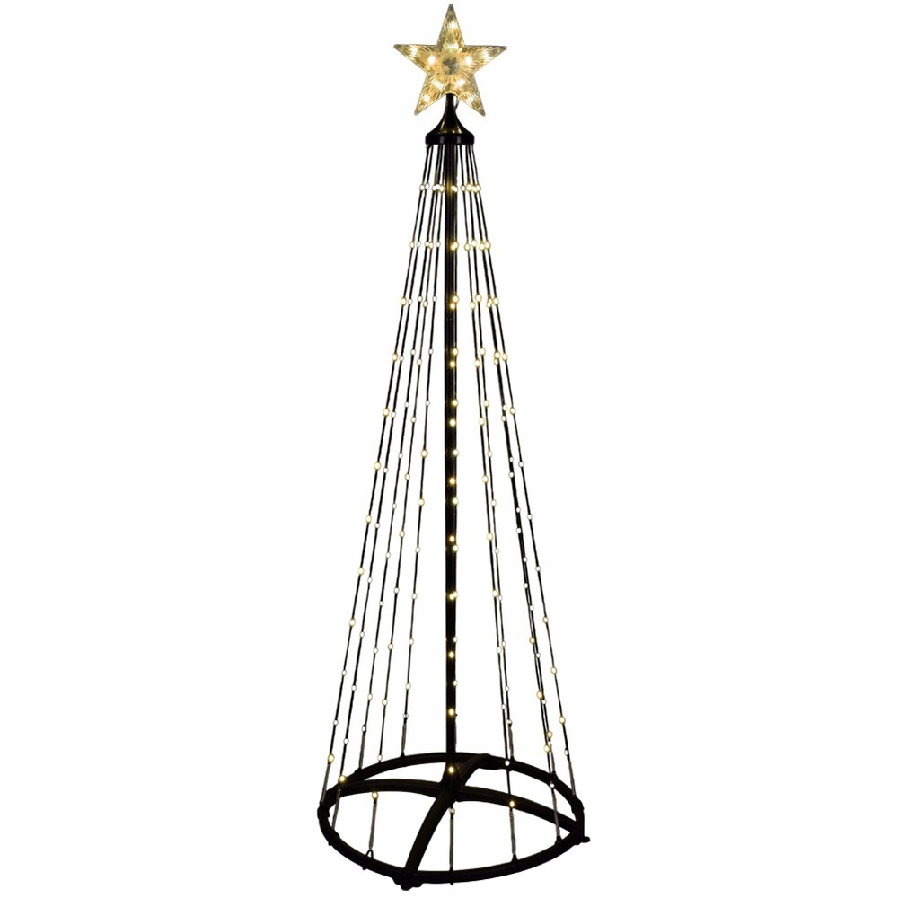 Weihnachtsbaum, Gartendekoration Für Den Außenbereich, Mit Lichterkette An Der Spitze, 3-teilig.