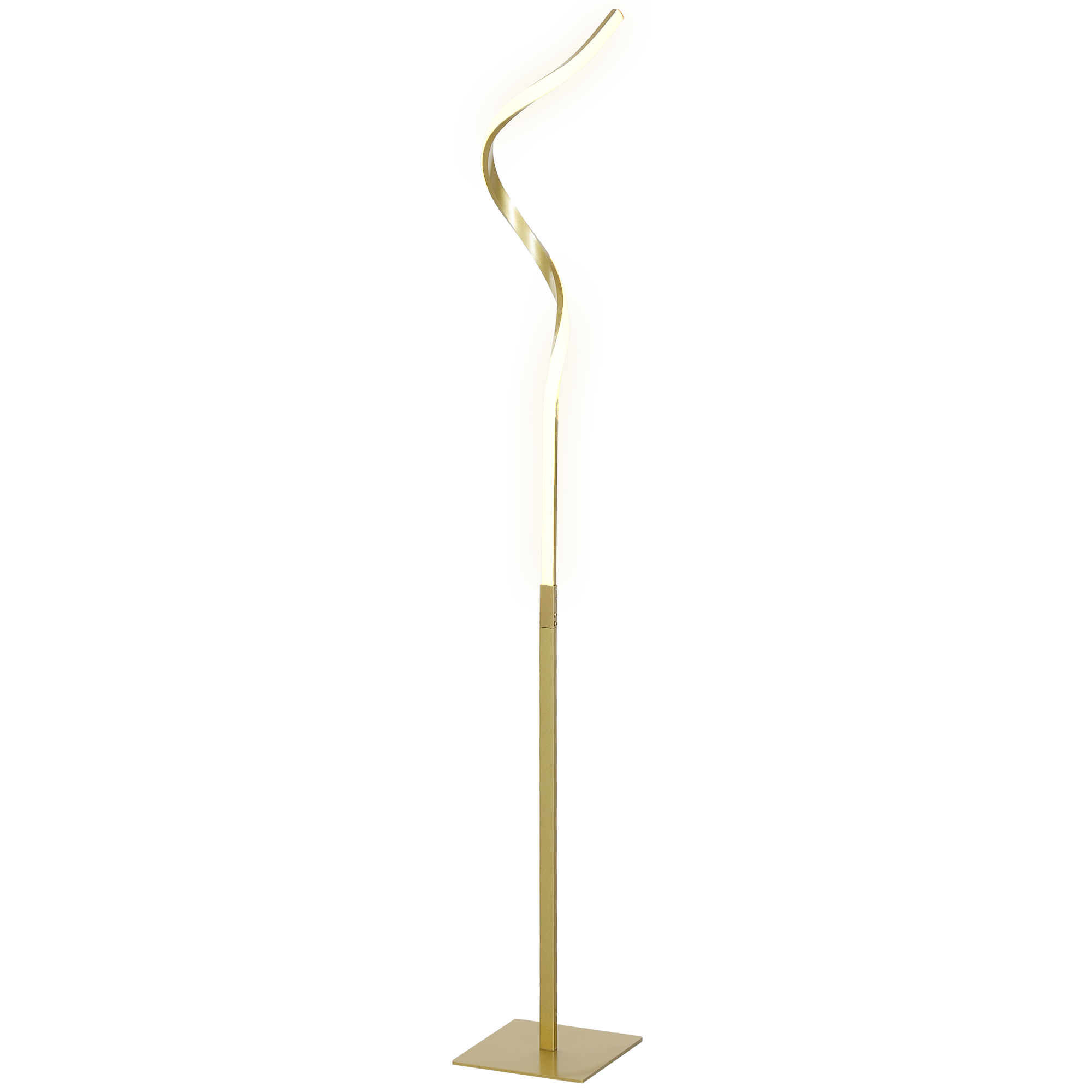 Spiralförmige Led-erdlampe, 3 Helligkeitsstufen Einstellbar, Fußschalter, Goldfarben