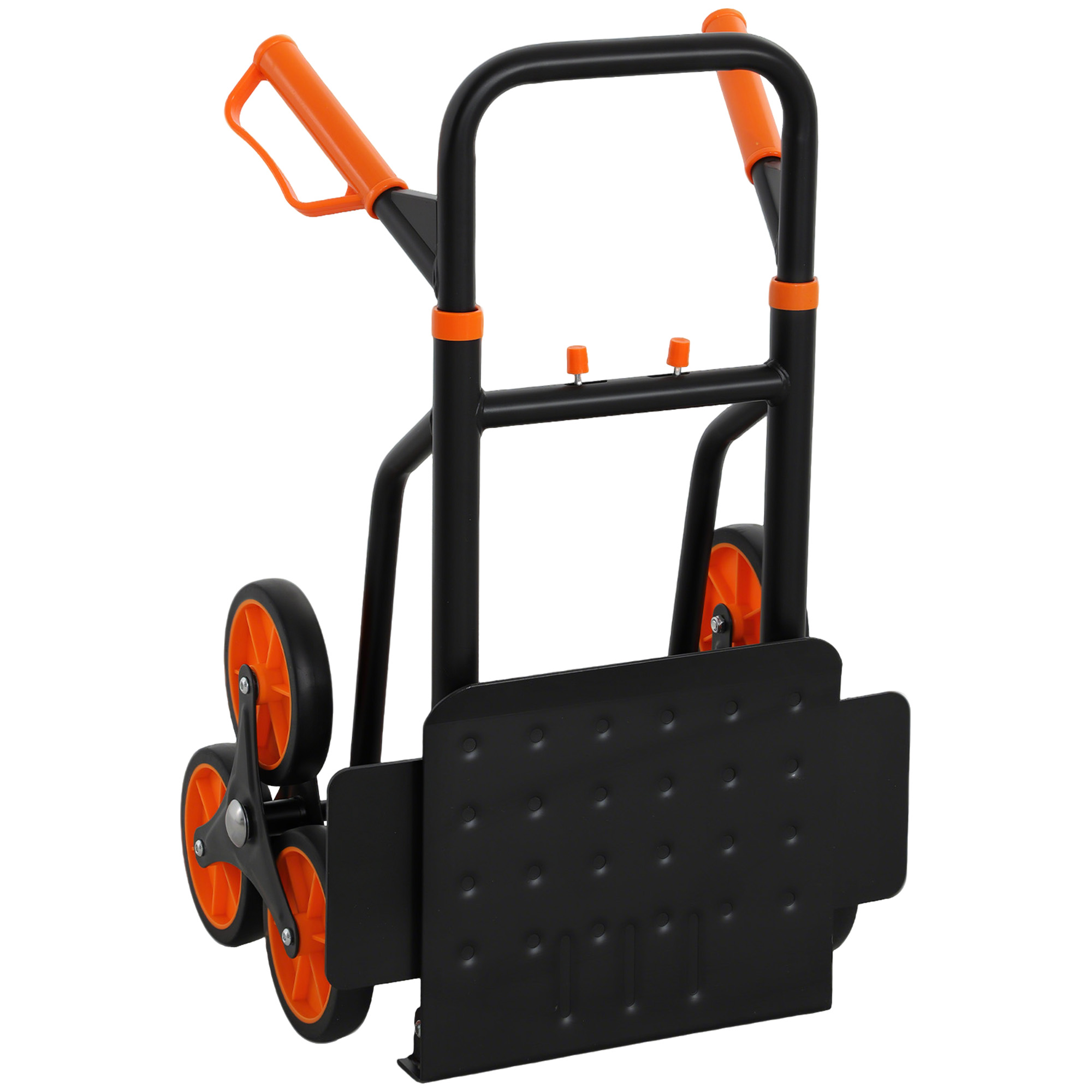 Treppensteiger-klappwagen Mit 6 Rädern, 120 Kg Tragkraft, Stahl, Für Umzüge Und Gartenarbeit, Orange