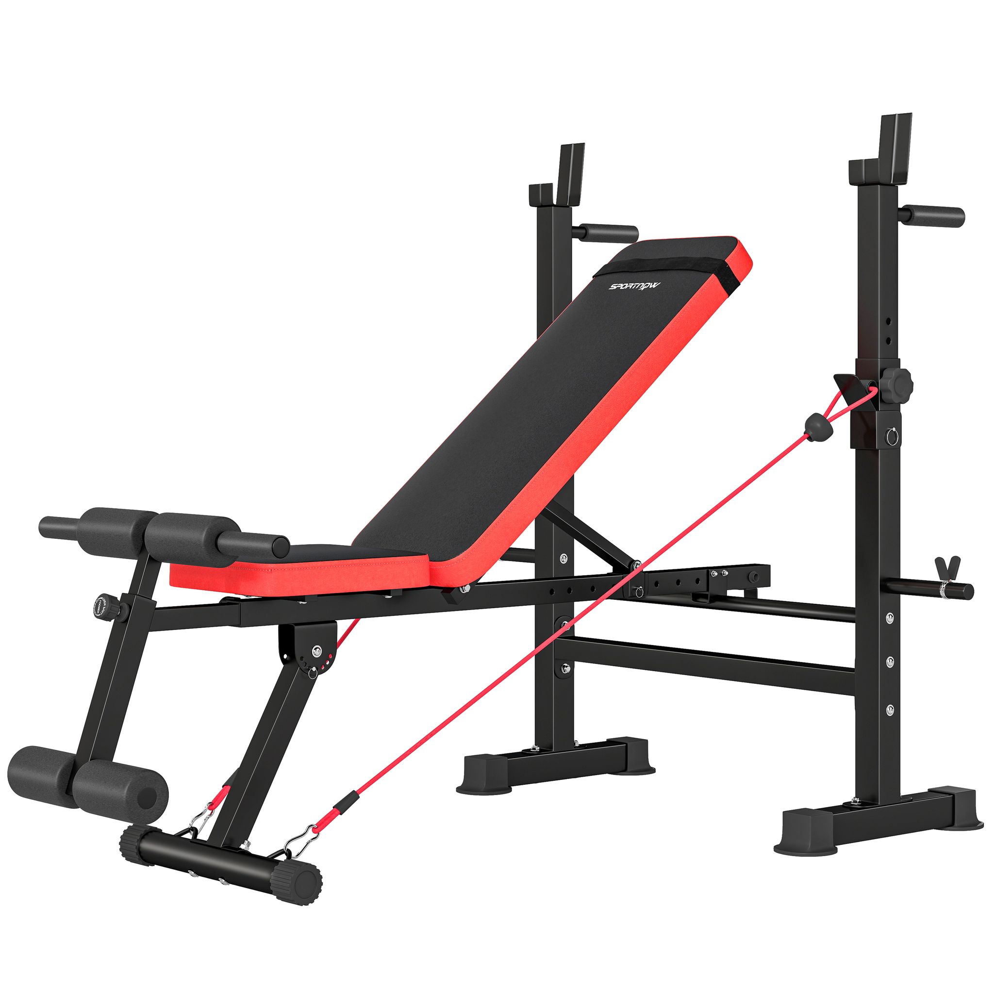 Krafttrainingsstation Mit Verstellbarer Ablage, Rückenlehne Und Sitzfläche, Dip-station, 420 Kg Tragkraft