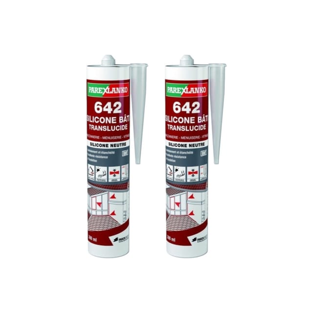 Lot Von 2 Neutralen Silikondichtstoffen Parexlanko 642 Silikondichtstoff Gebäude - Transluzent - 300ml
