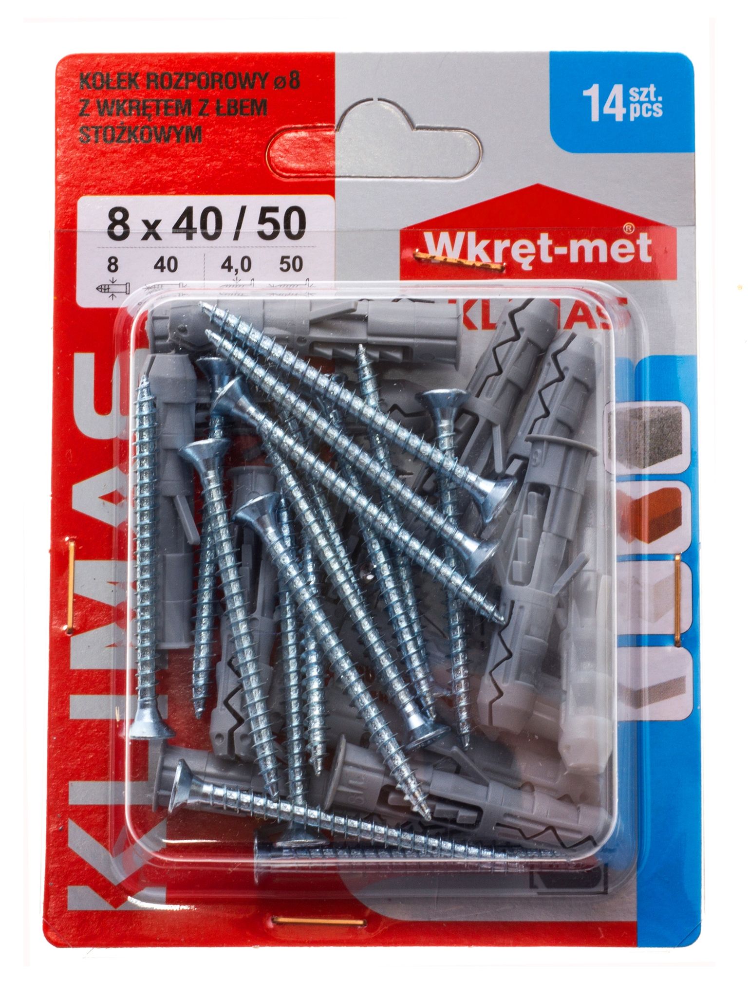 Klimas Wkręt-met Betonschrauben 8 X 50 Mm 14 Stück.