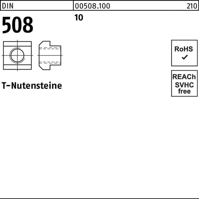 Din 508 10 M 6 X 10 S 25 Stk