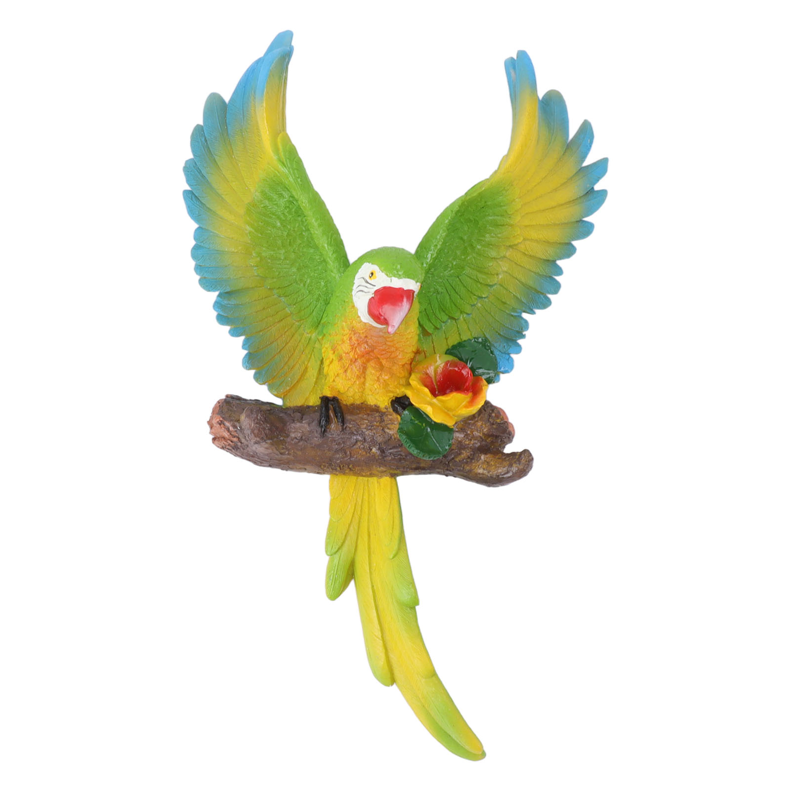 Papagei-wanddekoration, Kunstharz, Lebendige, Flatternde Hängestatue, Vogelornament Für Garten, Terrasse, Rasen, Hof, Grün