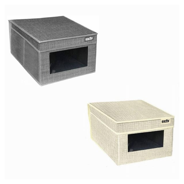Trade Shop - Büro-dokumentenbox, Organizer-box, All-in-one, 25 X 35 X 16 Cm, Grau, 69690 -