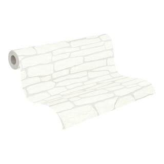 A.s. Creation Meistervlies 355515 Vliestapete Steinoptik 1.06 X 25 M Weiß Wohnzimmer Schlafzimmer Flur Küche Esszimmer Badezimmer Bad Arbeitszimmer Büro Diele