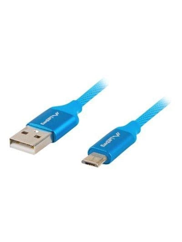 Lanberg - Kabel Usb Ca-usbm-20cu-0018-bl Steckverbinder Usb Zu Micro Usbusb Qc 3.0 1.8m Blau