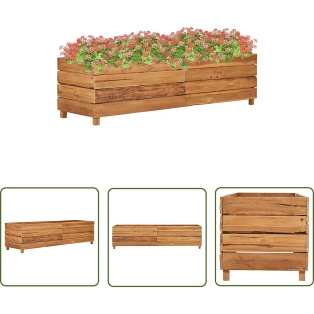 Longziming - The Living Store Hochbeet 150x40x38 Cm Teak Altholz Und Stahl - Hochbeet - Teakholz - Gartendeko - Blumenerde - Pflanzenbehälter