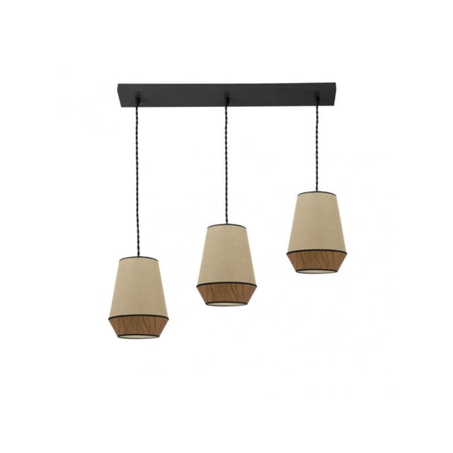 Fabrilamp - Lineare Lampe Saco/braun Modell Campana 3xe27 Dimmbar